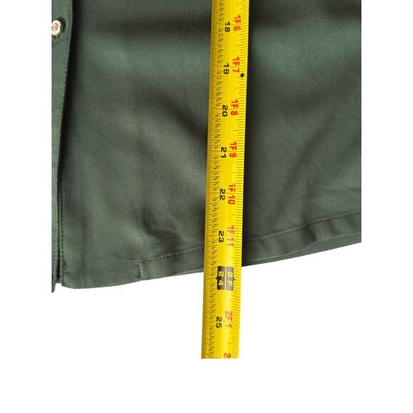 Simple Retro Green Embroidered Short Ruffle Sleeve Top Size XL - Picture 10 of 11